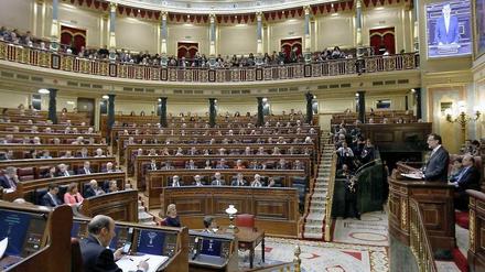 Ein Blick ins spanische Parlament in Madrid.