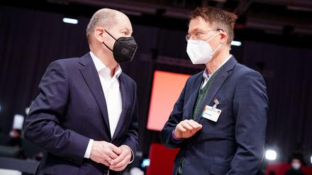 Bundeskanzler Olaf Scholz und Gesundheitsminister Karl Lauterbach (beide SPD)