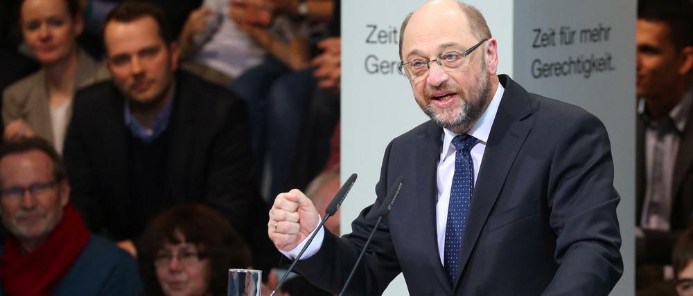 SPD-Kanzlerkandidat Martin Schulz spricht bei einer Pressekonferenz am 29.01.2017 in der SPD-Parteizentrale in Berlin.