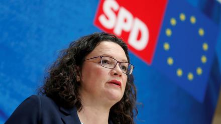 Die SPD-Partei- und Fraktionschefin Andrea Nahles.