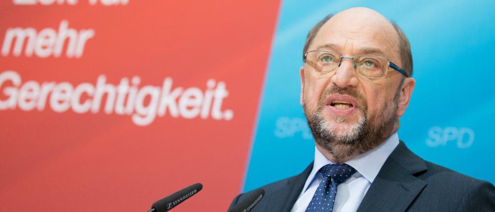 Der SPD-Kanzlerkandidat und Parteivorsitzende, Martin Schulz, präsentiert am 19.06.2017 in Berlin in der SPD-Parteizentrale das neue Steuerkonzept der SPD. 