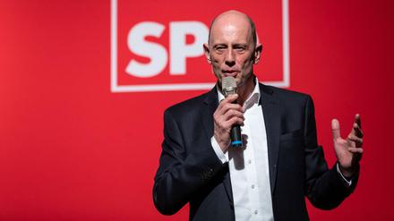 Thüringens SPD-Chef Wolfgang Tiefensee beim Start der Kampagne für die Landtagswahl im Oktober. 