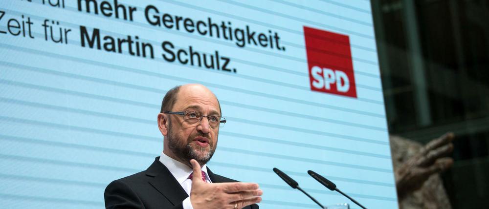 "Zeit für mehr Gerechtigkeit" - SPD-Kanzlerkandidat Martin Schulz. 