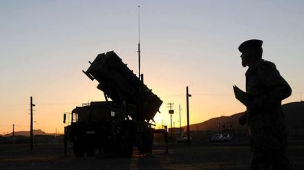 Eine Starteinheit des Raketensystems Patriot der Bundeswehr in El Paso, USA.