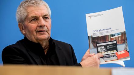 Roland Jahn am Dienstag vor der Bundespressekonferenz bei der Vorstellung des 13. Tätigkeitsberichts seiner Behörde. 