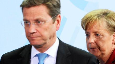 Koalitionsstress: Westerwelle, Merkel.
