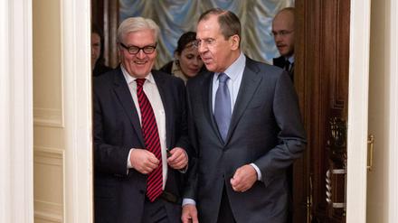 Freund Russlands: Der damalige Außenminister Frank-Walter Steinmeier mit dem russischen Außenminister Sergej Lawrow 2014 in Moskau. 