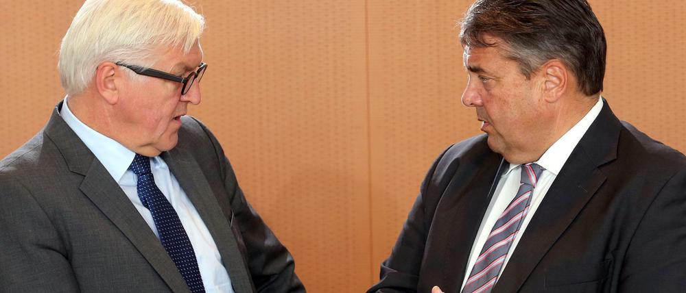 Frank-Walter Steinmeier (l) und SPD-Chef Sigmar Gabriel