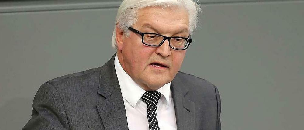 SPD-Fraktionschef Steinmeier bei einer Rede im Bundestag.