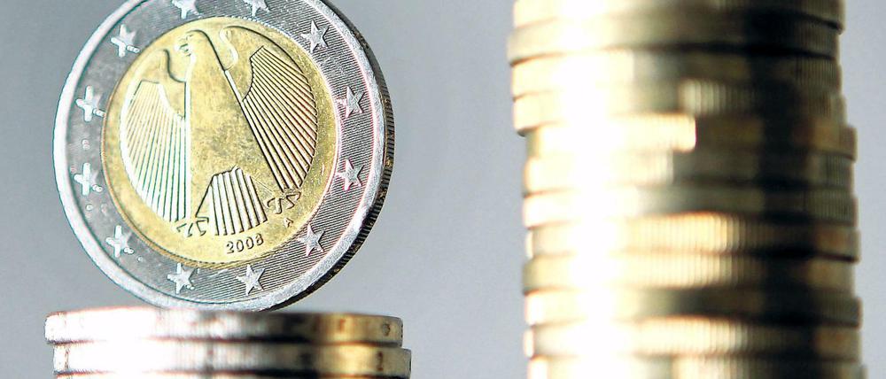 Gestapelte Euro-Münzen
