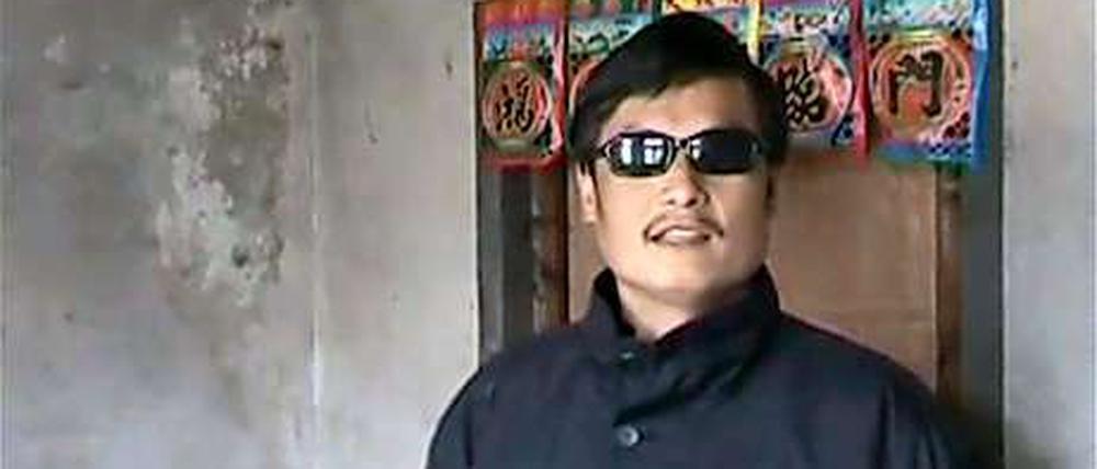 Der blinde chinesische Menschenrechter Chen auf einem Archivbild.