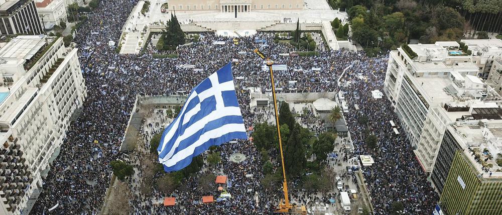 Protest vor dem griechischen Parlament in Athen.