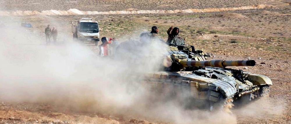 Die syrischen Regierungstruppen beim Vormarsch auf Palmyra: Erfolge mit Hilfe russischer Elitetruppen.