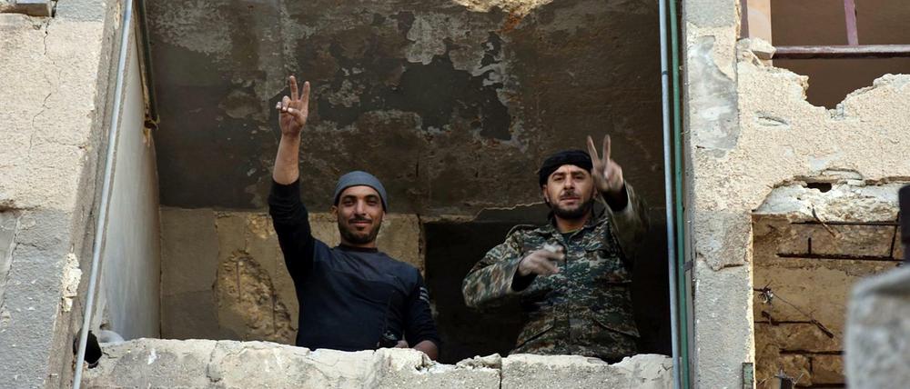 Syrische Soldaten in Aleppo. 