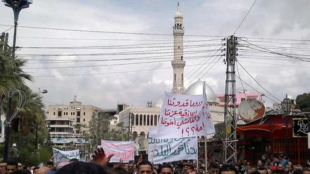 Demonstration in der syrischen Hafenstadt Banias.