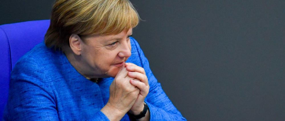 Gut aufgelegt, kämpferisch: Kanzlerin Angela Merkel am Mittwoch bei der Generaldebatte im Bundestag.