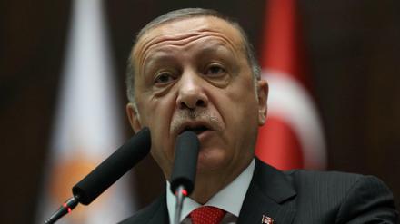 Der türkische Präsident Tayyip Erdogan bei einem Parteitreffen am 7. Juli in Ankara. 