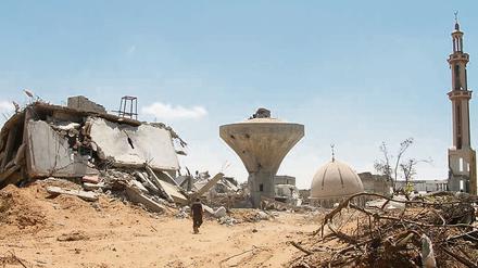 Schutthaufen: Bomben zerstörten im Krieg 2014 auch einen Wasserturm in Gaza. 
