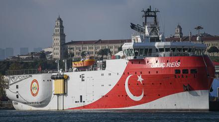 Streit ums Gas. Das türkische Forschungsschiff "Oruc Reis".