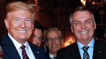 Trump mit Bolsonaro und Fabio Wajngarten (2. von links). 