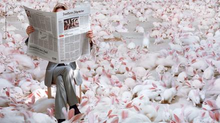 Tausend Kaninchen können nicht irren: Die damalige Familienministerin Ursula von der Leyen (CDU) in einer Werbeanzeige für die FAZ.