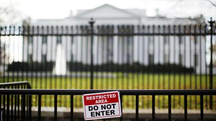 Der Zugang ist eigentlich verboten. Der Sicherheitszaun am Weißen Haus.