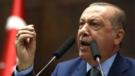 Recep Tayyip Erdogan bei einer Rede vor der Fraktion seiner AKP-Partei Ende Oktober in Ankara.