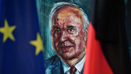 Offizielles Porträt von Helmut Kohl im Bundeskanzleramt.