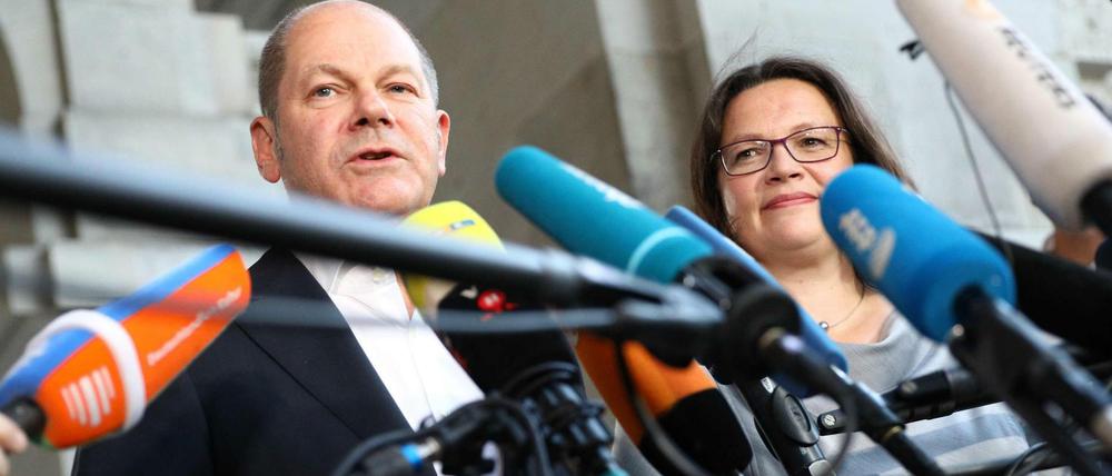 Finanzminister Olaf Scholz und SPD-Chefin Andrea Nahles.