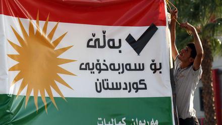 In Erbil wird für das Referendum zur Unabhängigkeit geworben. 