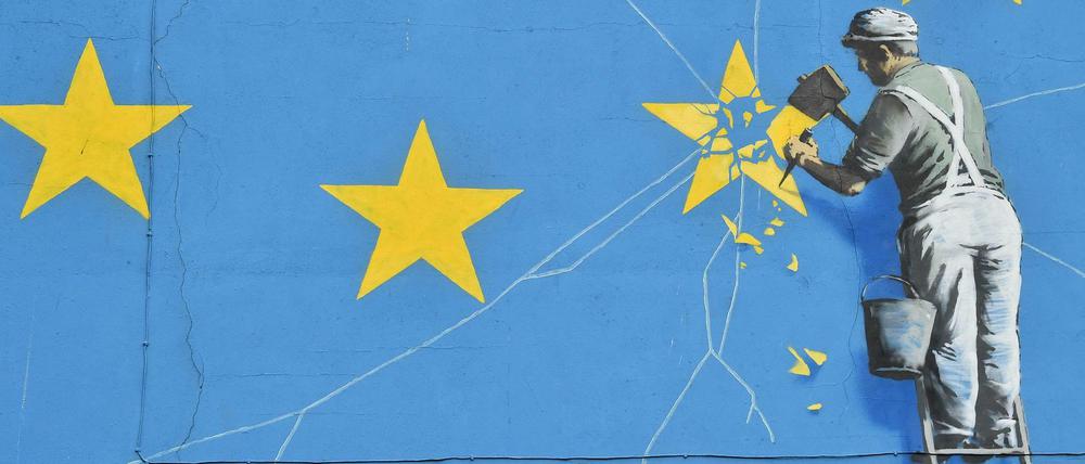 Wie eine europäische Autonomie aussehen soll, ist unklar, wie nicht, zeigt der britische Künstler Banksy in einem Wandgemälde (Archivfoto von Januar 2019).