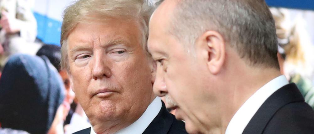 Donald Trump und Recep Tayyip Erdogan beim Nato-Gipfel im Juli.
