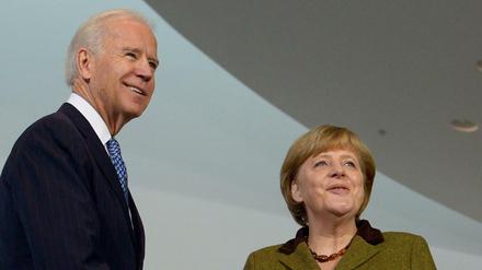 "Wir stehen zusammen": Joe Biden, damals US-Vizepräsident, 2013 mit Angela Merkel im Bundeskanzleramt.