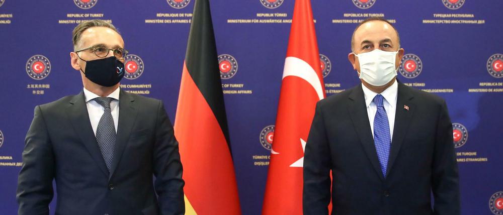 Angespannt. Die Außenminister Deutschlands und der Türkei, Heiko Maas und Mevlut Cavusoglu am Dienstag.