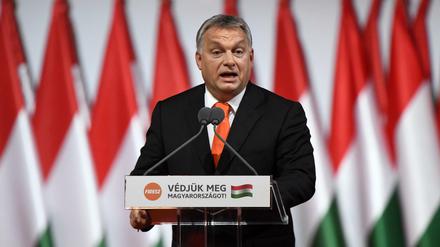 Ungarns Ministerpräsident Viktor Orbán auf einem Kongress seiner Fidesz-Partei im November in Budapest. 