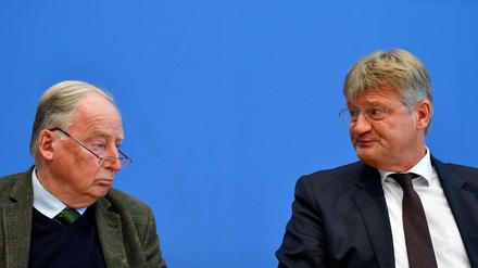 Die AfD-Parteivorsitzenden Joerg Meuthen (r.) und Alexander Gauland.