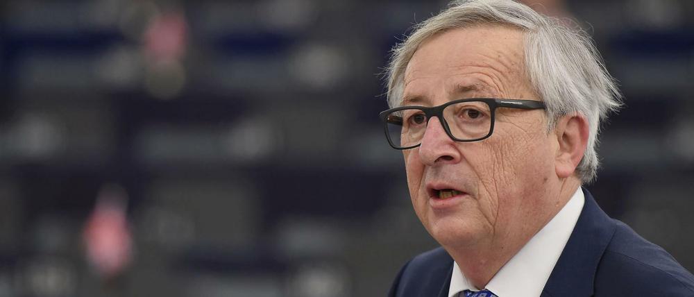 EU-Kommissionspräsident Jean-Claude Juncker spricht am Dienstag vor dem Europaparlament in Straßburg.