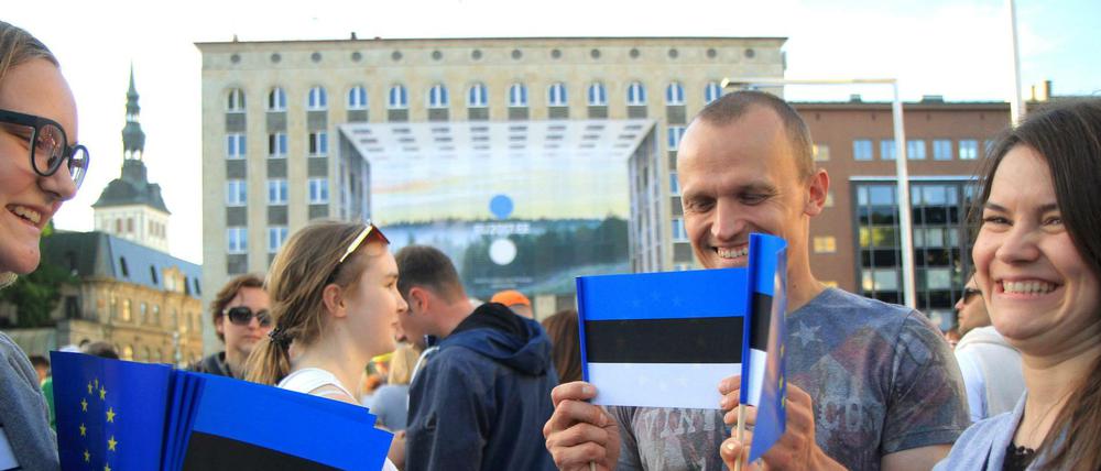Stolze Europäer. Am Freitagabend wurde in Tallinn der Beginn der EU-Ratspräsidentschaft Estlands gefeiert. 