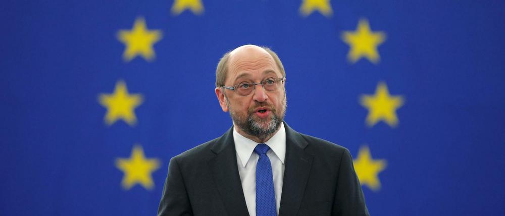 Gibt sein Amt im Januar nach fünf Jahren auf: Europaparlaments-Präsident Martin Schulz bei seiner Abschiedsrede.