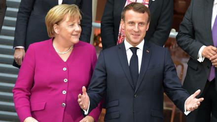 Kanzlerin Angela Merkel (CDU) und Frankreichs Präsident Emmanuel Macron