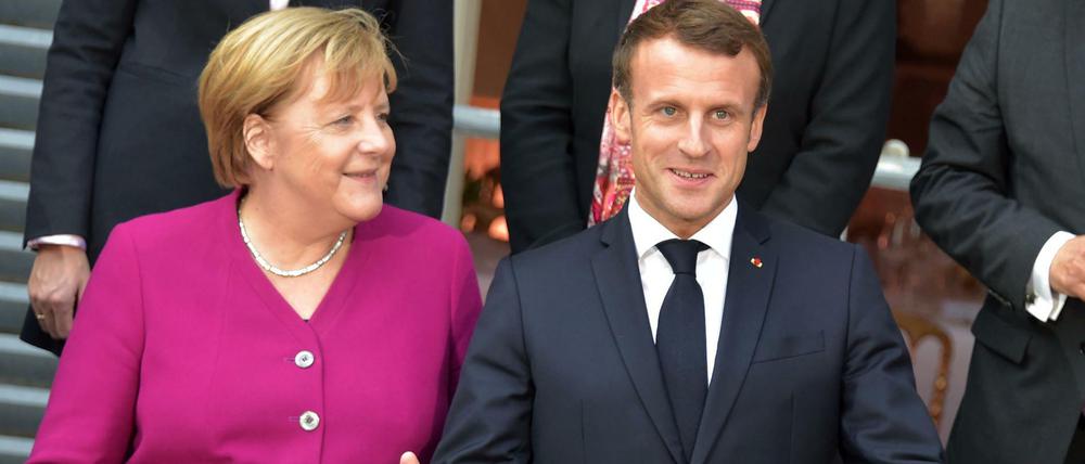 Kanzlerin Angela Merkel (CDU) und Frankreichs Präsident Emmanuel Macron