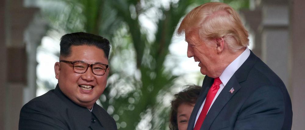 US-Präsident Donald Trump und Nordkoreas Machthaber Kim Jong Un in Singapur 
