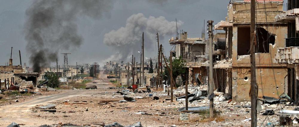 Zerstörtes Land. Einige Regionen in Idlib gleichen einem Trümmerfeld.