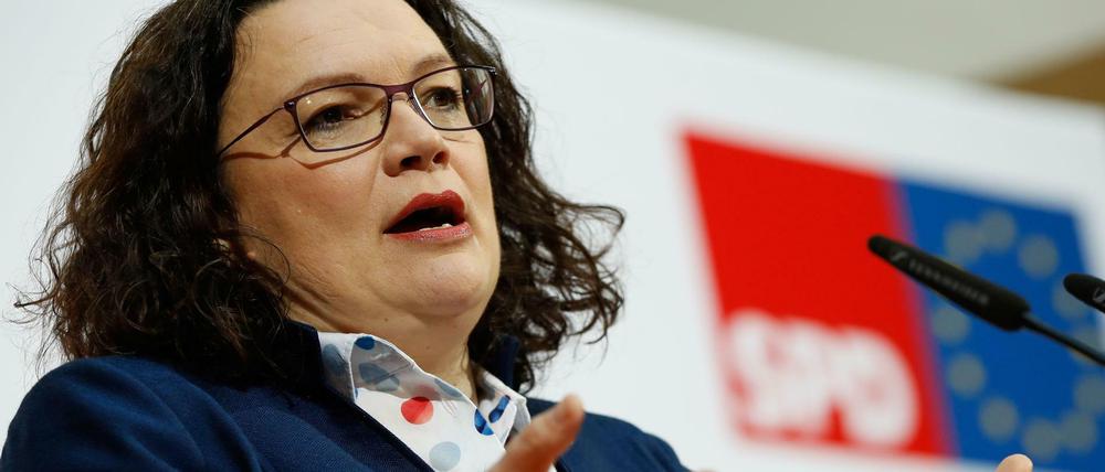 Ich erklär' euch mal, wie man eine Partei führt: SPD-Chefin Andrea Nahles nach der Klausur des Parteivorstands.