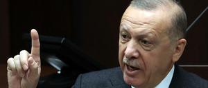 Der türkische Präsident Recep Tayyip Erdogan bei einer Rede in Ankara.