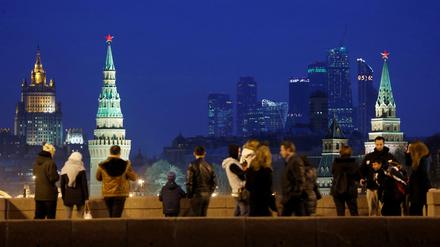 Moskauer Skyline. Links im Bild: das Außenministerium.