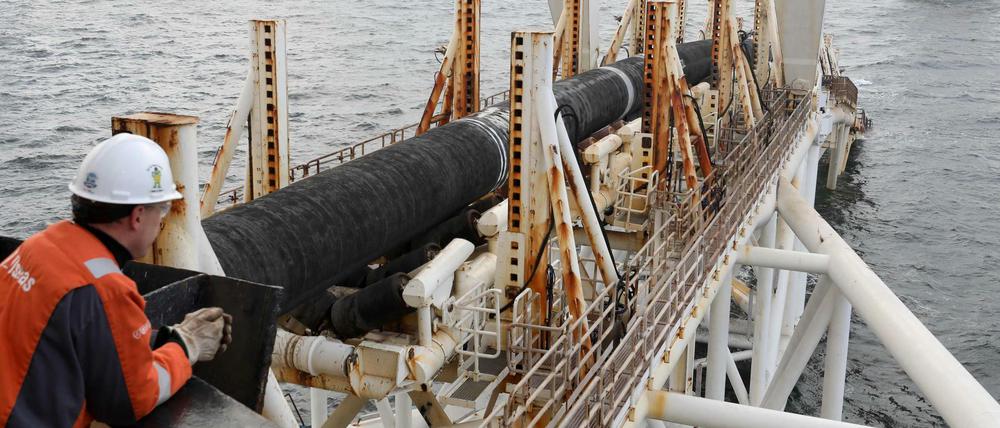 Umstrittenes Projekt: Bau der Pipeline Nord Steam 2 in der Ostsee 
