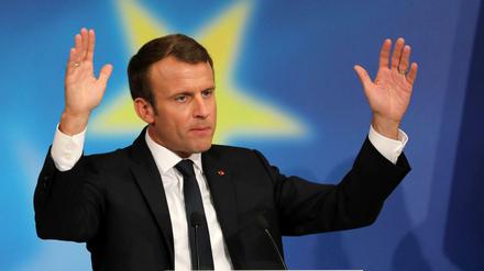 Frankreichs Staatschef Macron bei seiner Rede an der Sorbonne.
