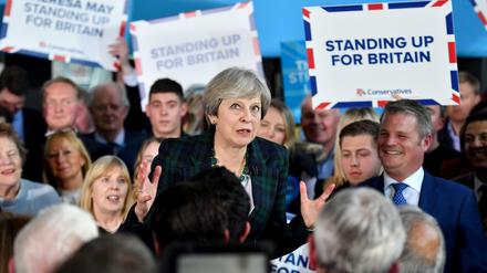 Premierministerin Theresa May im Wahlkampf.
