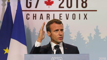 Der französische Präsident Emmanuel Macron beim G7-Gipfel.